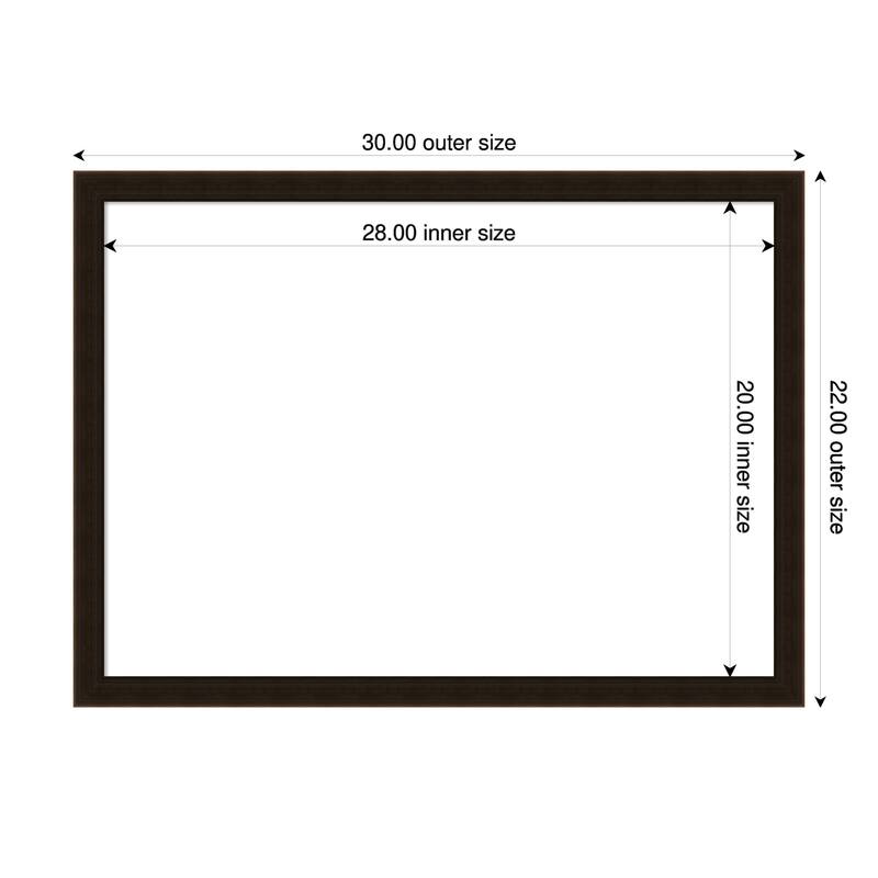 Amanti Art Espresso Brown Framed Dry Erase Magnetic Board - 30 x 22 in
