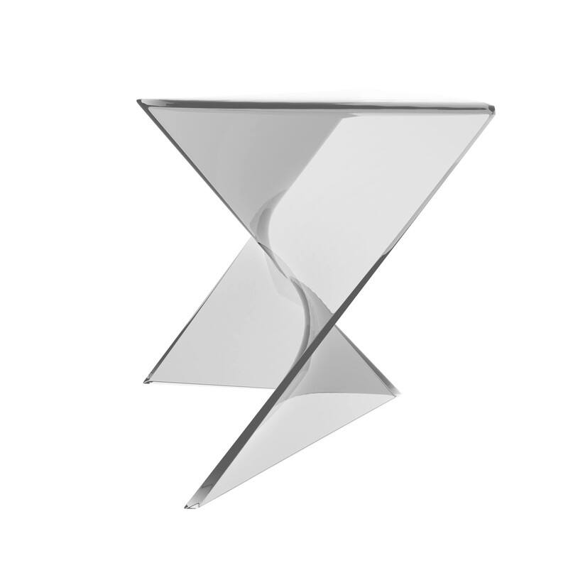 Randolph Modern Indoor Lightweight Side Table with Triangular Curved Design Accent End Table for Home Living Room or Bedroom