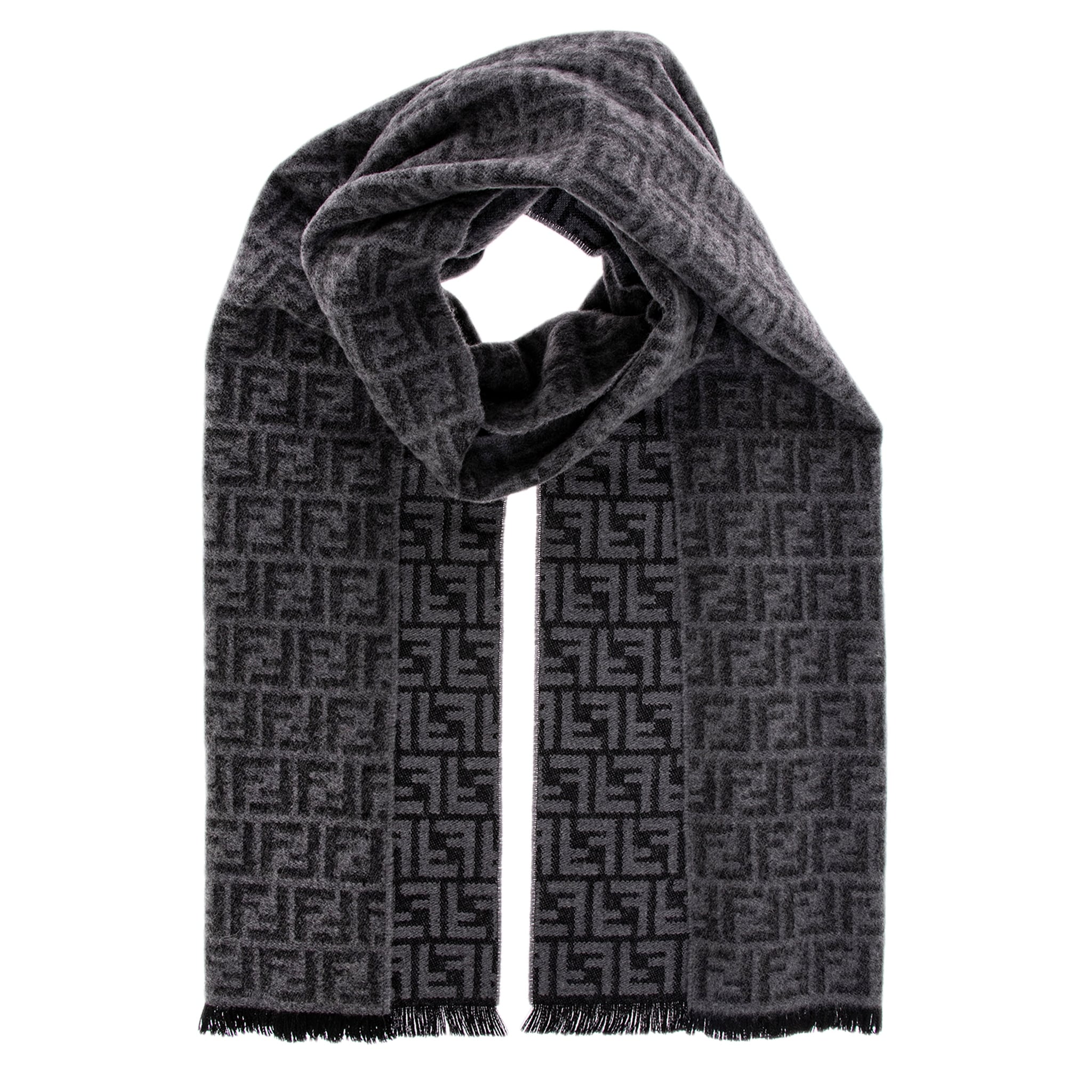 Fendi Men's FF Scarf in Wool - Overstock - 43828722