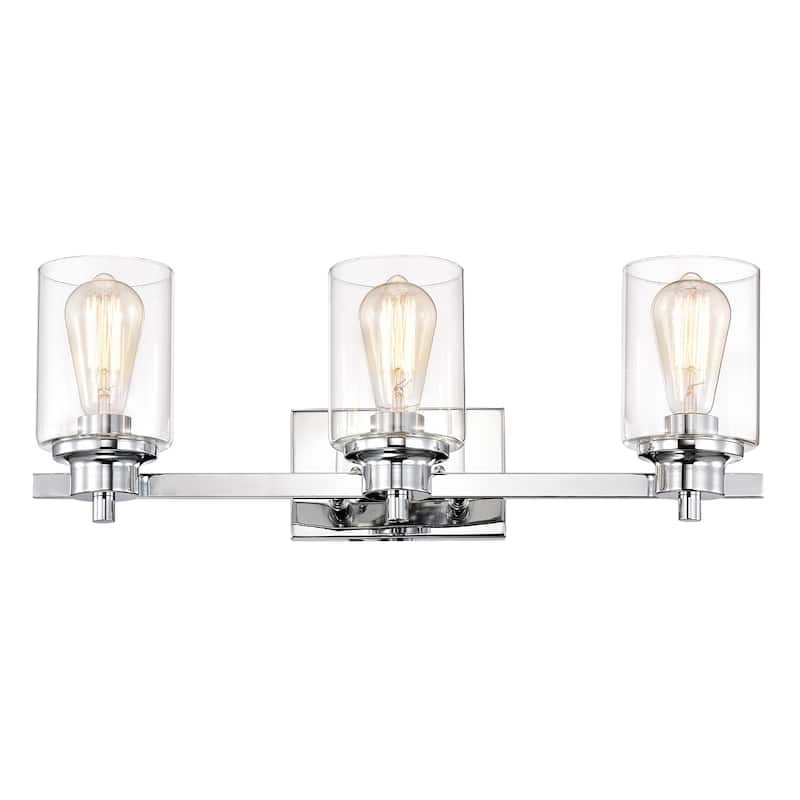 Clear Glass 3 Light Dimmable Bathroom Vanity Light - 8*23*8