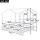 preview thumbnail 14 of 14, Full Size Wood House Bed with Fence and Removable Storage - Spacious and Inviting