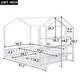 preview thumbnail 5 of 7, Modern Wood House Bed, with Fence and Detachable and Movable Storage Shelves