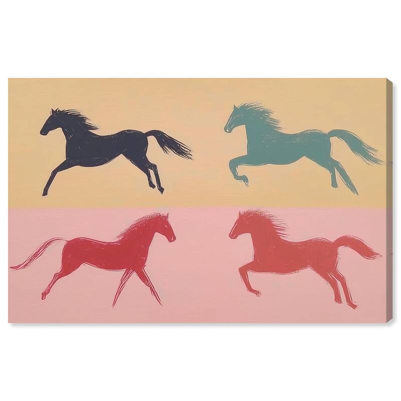 Galloping Quartet Canvas by Art Remedy, Gallery Wrapped - 30" x 20"