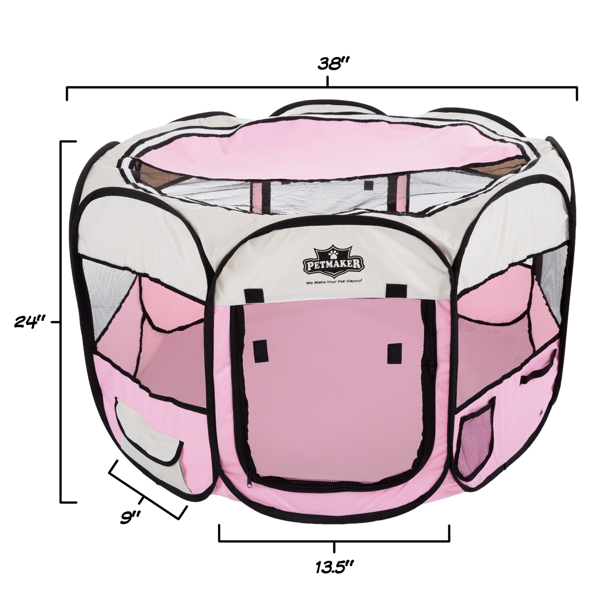 Petmaker Portable Pet Playpen Pop Up Dog Kennel with Carry Bag