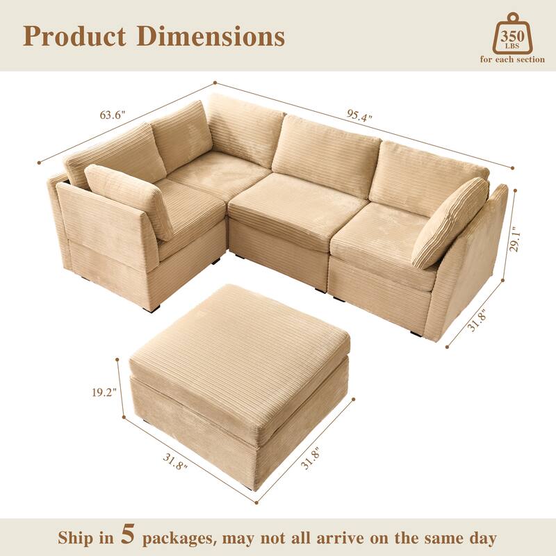 OVIOS Modular Cloud-Like Sofa (with Ottoman)