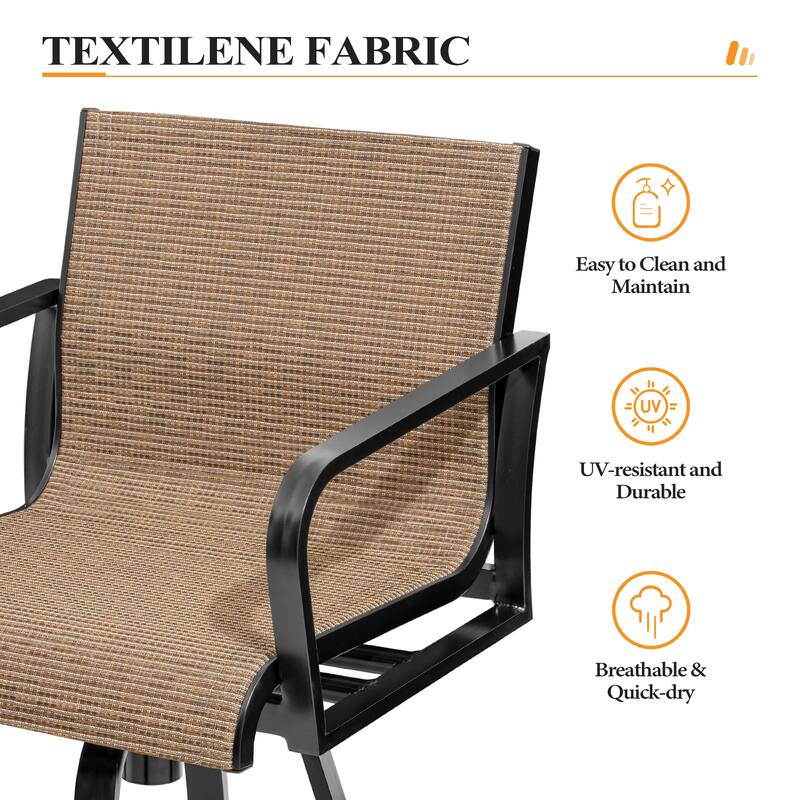 Outdoor Indoor All-weather Swivel Barstool Patio Bar Stools (Set of 2/4/6/8) - See Picture