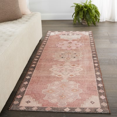Chilton Medallion Pink/ Brown Area Rug