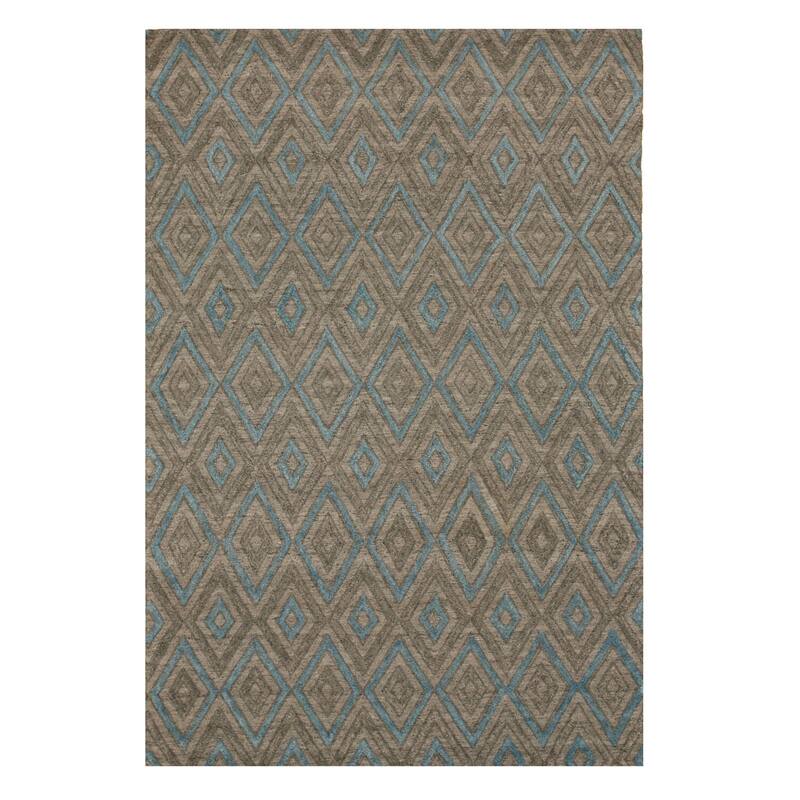 Gray Handmade Wool & Viscose Transitional Raga Rug, 9' x 12', Plush Elegant Living Space Rug - L