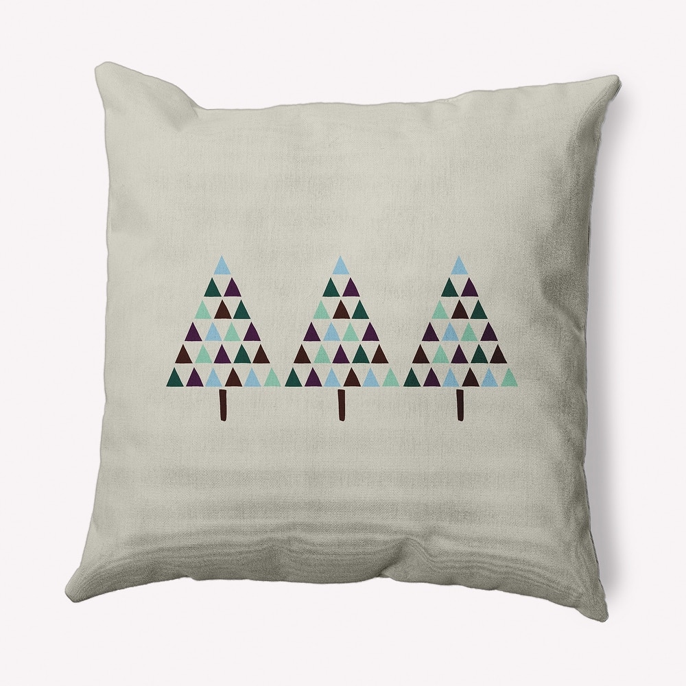 Triangle Trees Christmas Soft Spun Polyester Decorative Throw Pillow