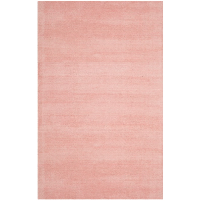 SAFAVIEH Handmade Himalaya Palm Border Modern Wool Rug - 4' x 6' - Light Pink