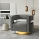 preview thumbnail 41 of 114, HULALA HOME Carisa Modern Upholstered Swivel Open-Back Barrel Chair with Golden Base Set of 1 - Grey