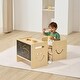 preview thumbnail 8 of 8, Natural Wood Poplar Montessori Table Set with Chalkboard & Adjustable Height - 16.7 x 11.8 x 15.2 in