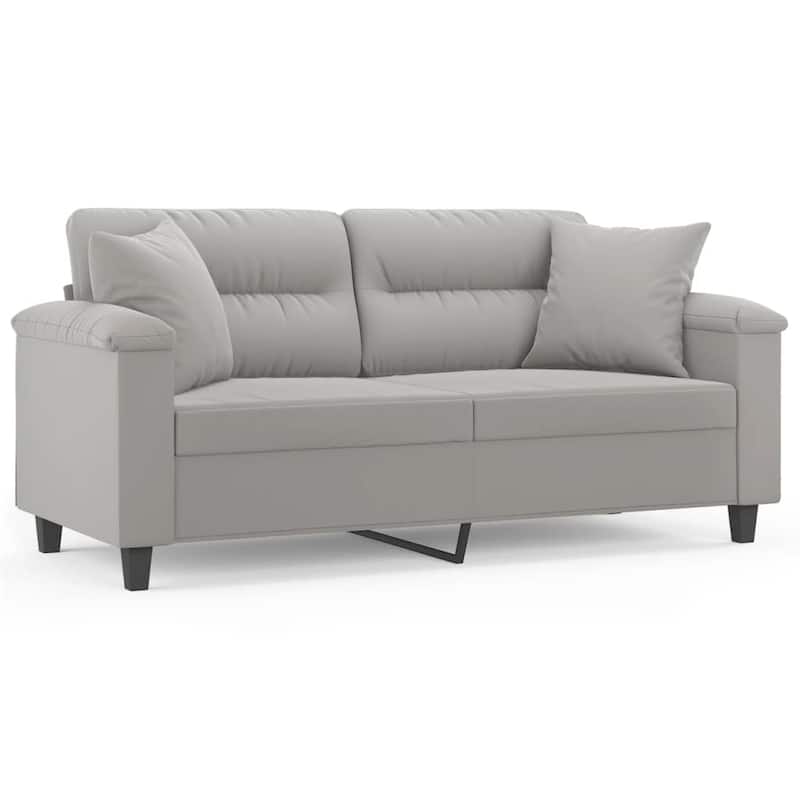 vidaXL Sofa Sectional Modern Couch with Pillows and Cushions Microfiber Fabric