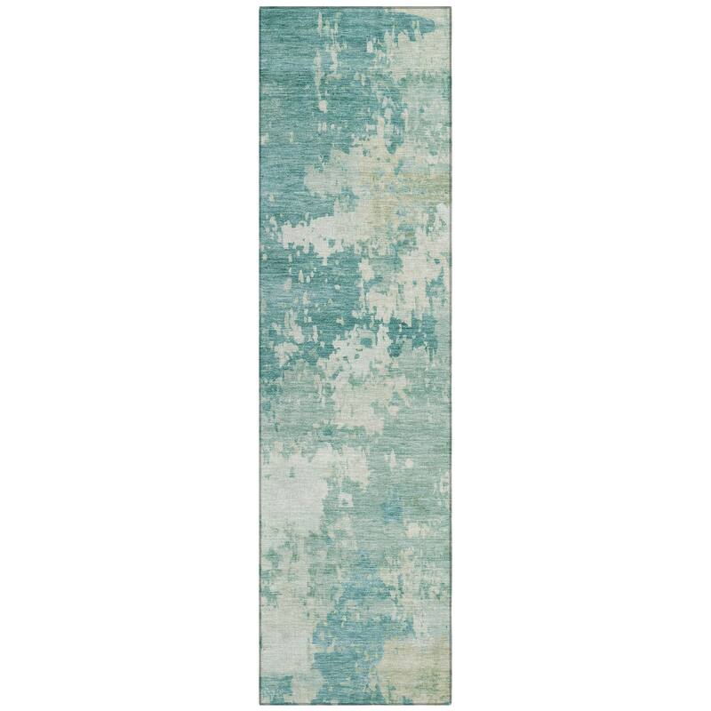 Machine Washable Indoor/Outdoor Contemporary Blend Chantille Rug