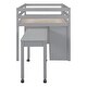 preview thumbnail 9 of 10, Twin Size Loft Bed with Retractable Writing Desk and 4 Drawers, Wooden Loft Bed with Lateral Portable Desk and Shelves