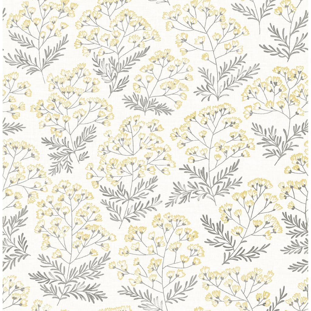 A-Street Prints Floret Yellow Floral Wallpaper