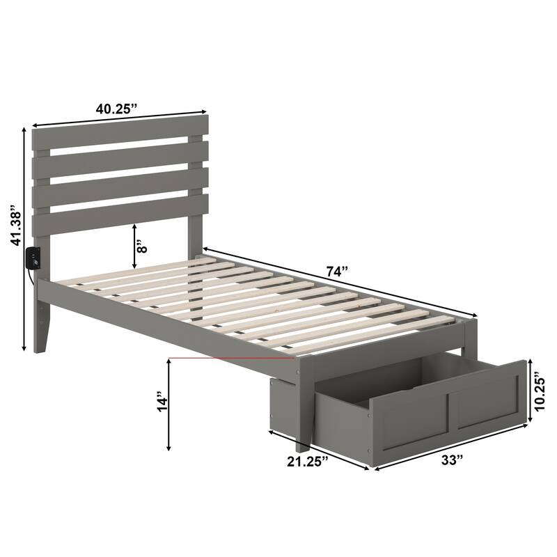 Oxford Platform Bed with Foot Drawer
