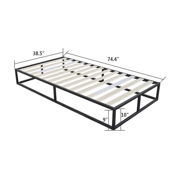 Wooden Bed Slat and Metal Iron Stand Iron Bed Black 33177007