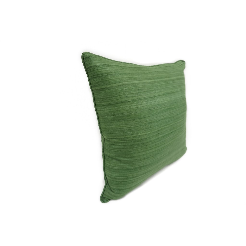 Home&Manor Raw Silk Throw Pillow 18" Green