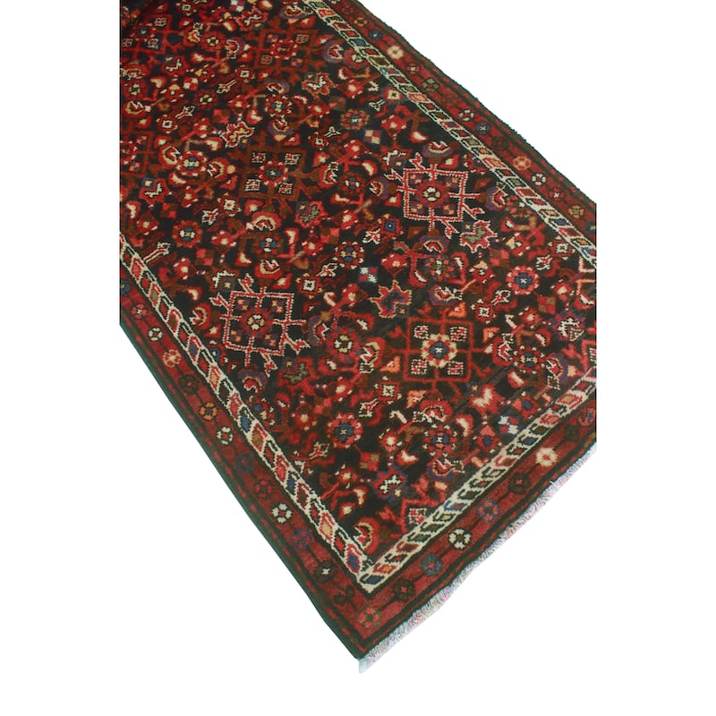 Fine Vintage Distressed Javier Red/Charcoal Runner - 2'9" x 7'9"