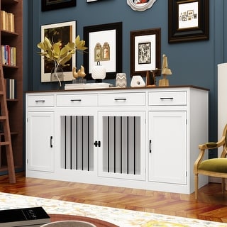 Canine Cabinet Luxurious Dog Crate w/Entertainment and Storage Options ... - First Class Dog Crate With Storage Options