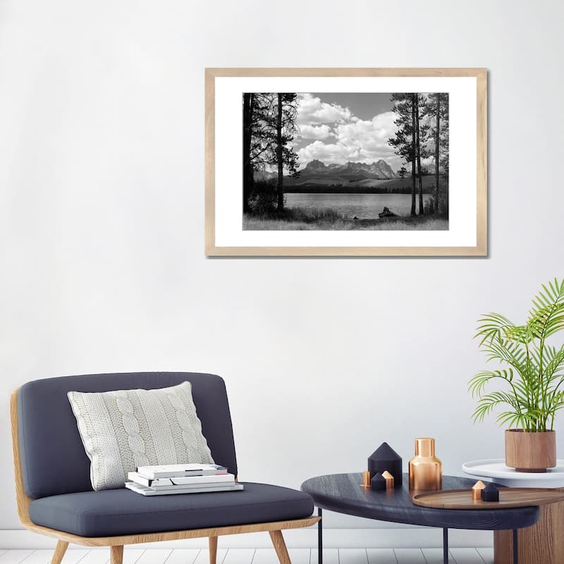 iCanvas "1960s Little Red Fish Lake In Idaho With Saw Tooth Mountains In Background Viewed" by Vintage Images