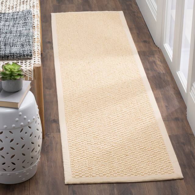 SAFAVIEH Giesela Natural Fiber Chunky Solid Color Sisal Area Rug - 2' x 8' Runner - Cream