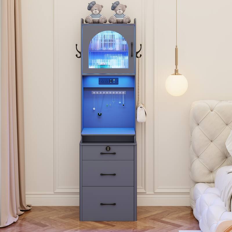 Small Makeup Vanity Table With Lights And Charging Station