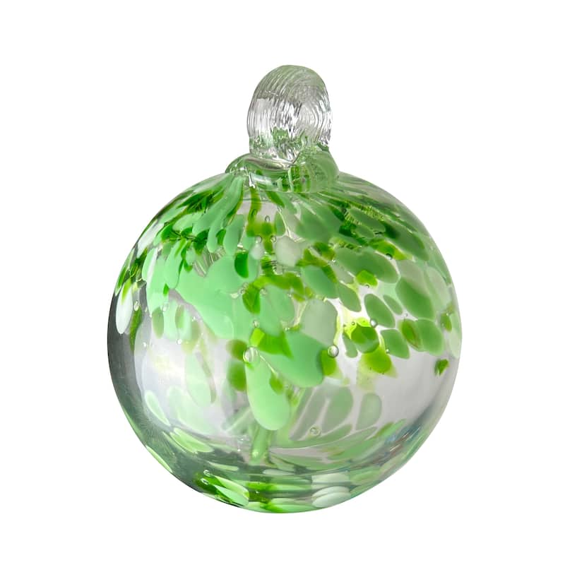 Tree Of Life 3In Celtic Hand Blown Glass Ball With Stand