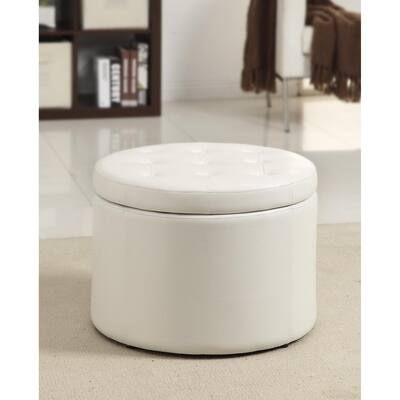Convenience Concepts Designs4Comfort Round Shoe Storage Ottoman