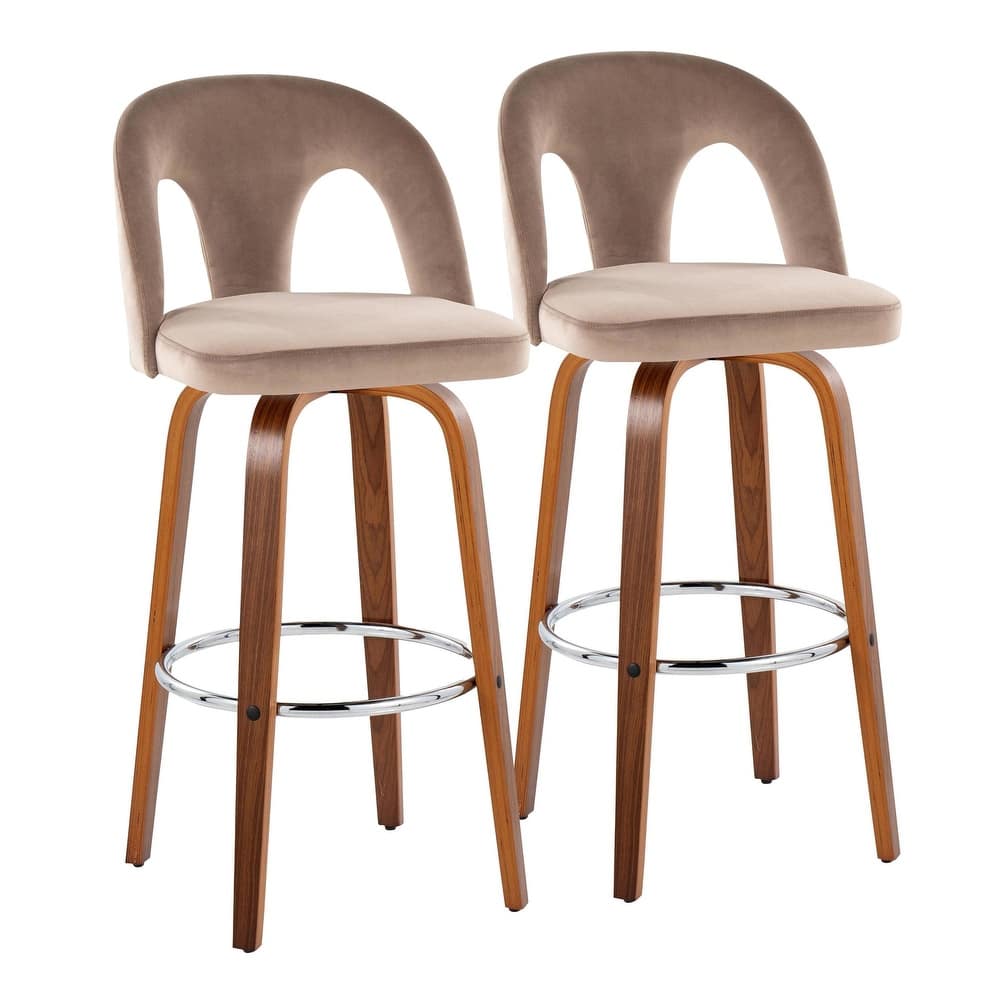 Ava Upholstered 30" Fixed-Height Counter Stool - Set of 2