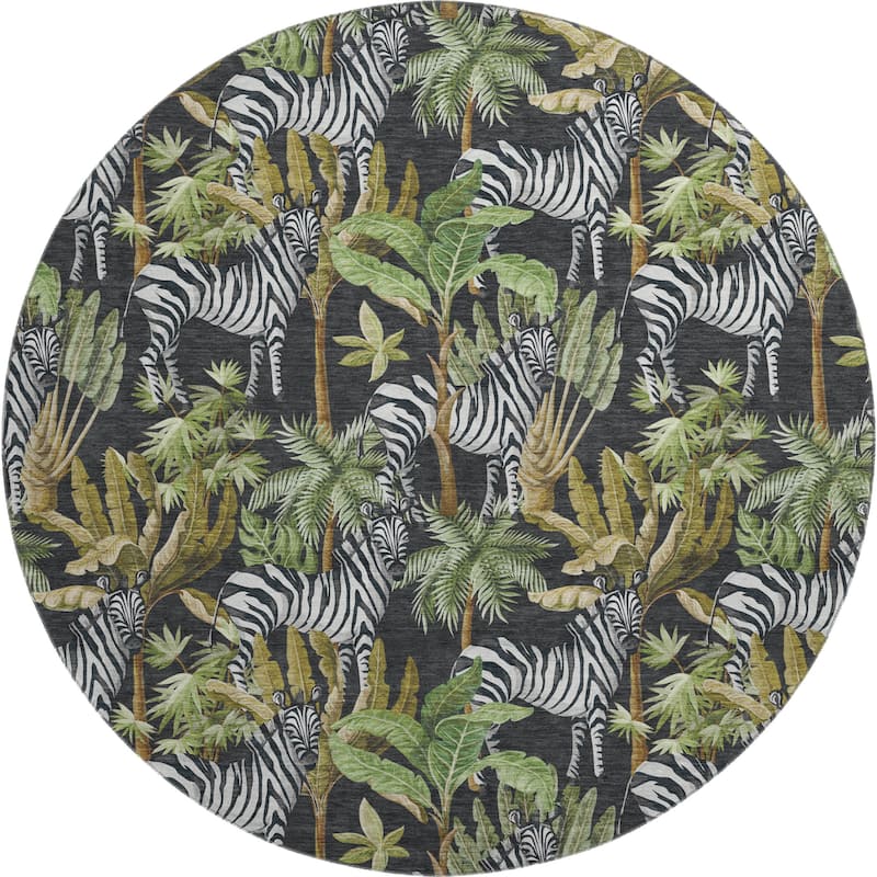 Premium Washable Super Soft Zebra Palm Tree Mayfield Rug