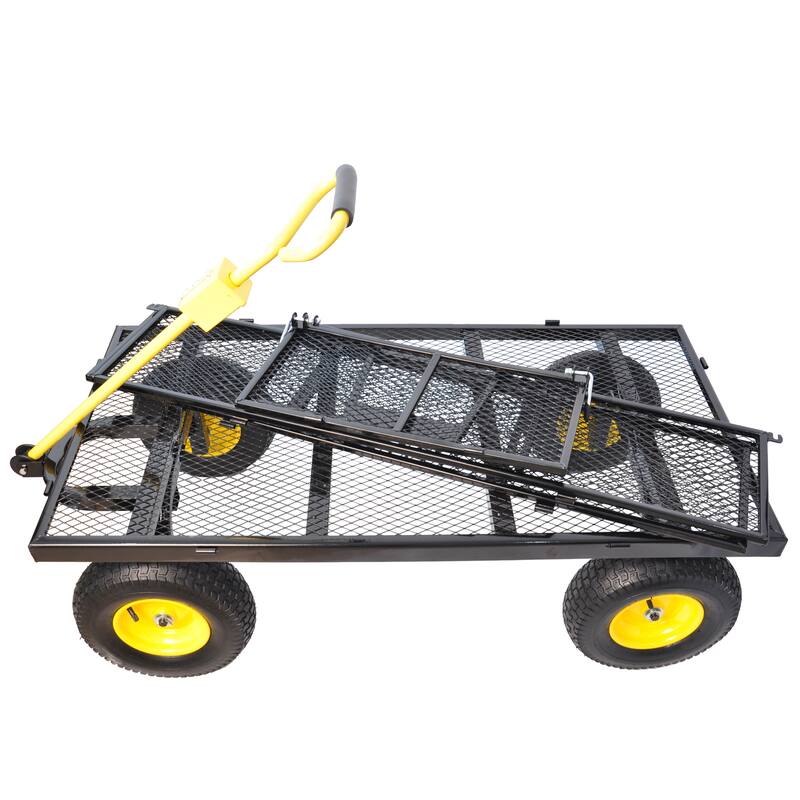 Anmytek Heavy Duty Steel Mesh Utility Wagon with Removable Sides 880 lbs Capacity Garden Cart