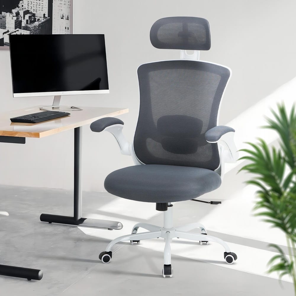 Ergonomic Office Chair with Lumbar Support & Headrest, Swivel