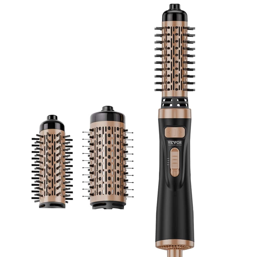 VEVOR Rotating Hair Dryer Brush, Ionic Hot Air Styling Brush with 3-Temp Blow Dryer Brush for Fast Drying Straightening Curling