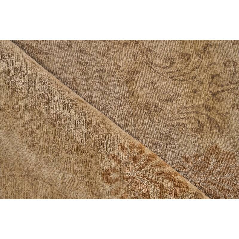 EXQUISITE RUGS ONE-OF-A-KIND Metro Collection Hand Knotted Tan Rug - 12'x15'