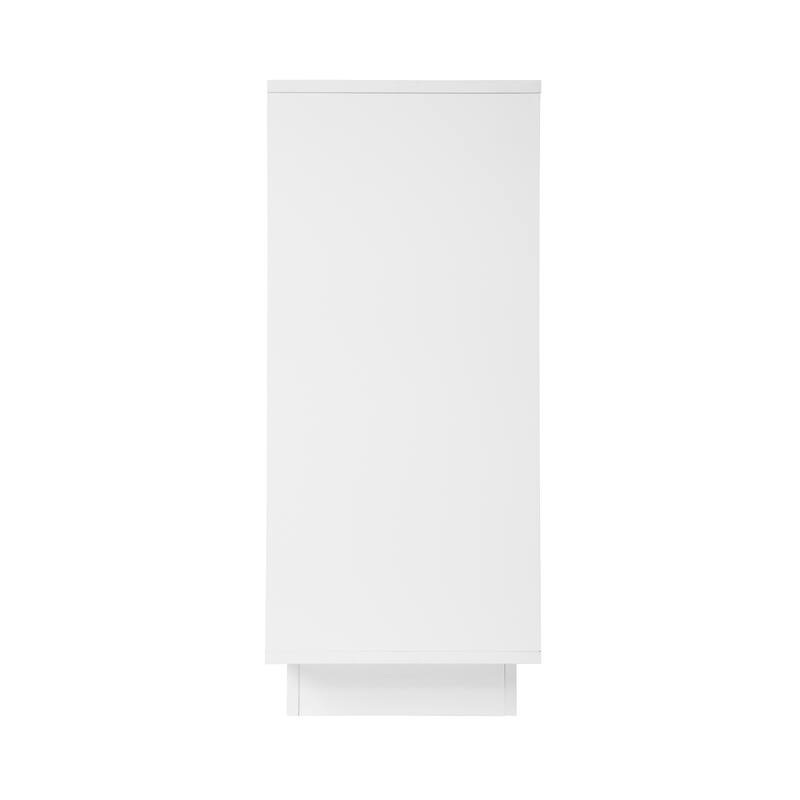 Storage Cabinet with 2 Acrylic Door, Wooden Kitchen Pantry Sideboard, Display Cabinet with Metal Handles & Adjustable Shelves