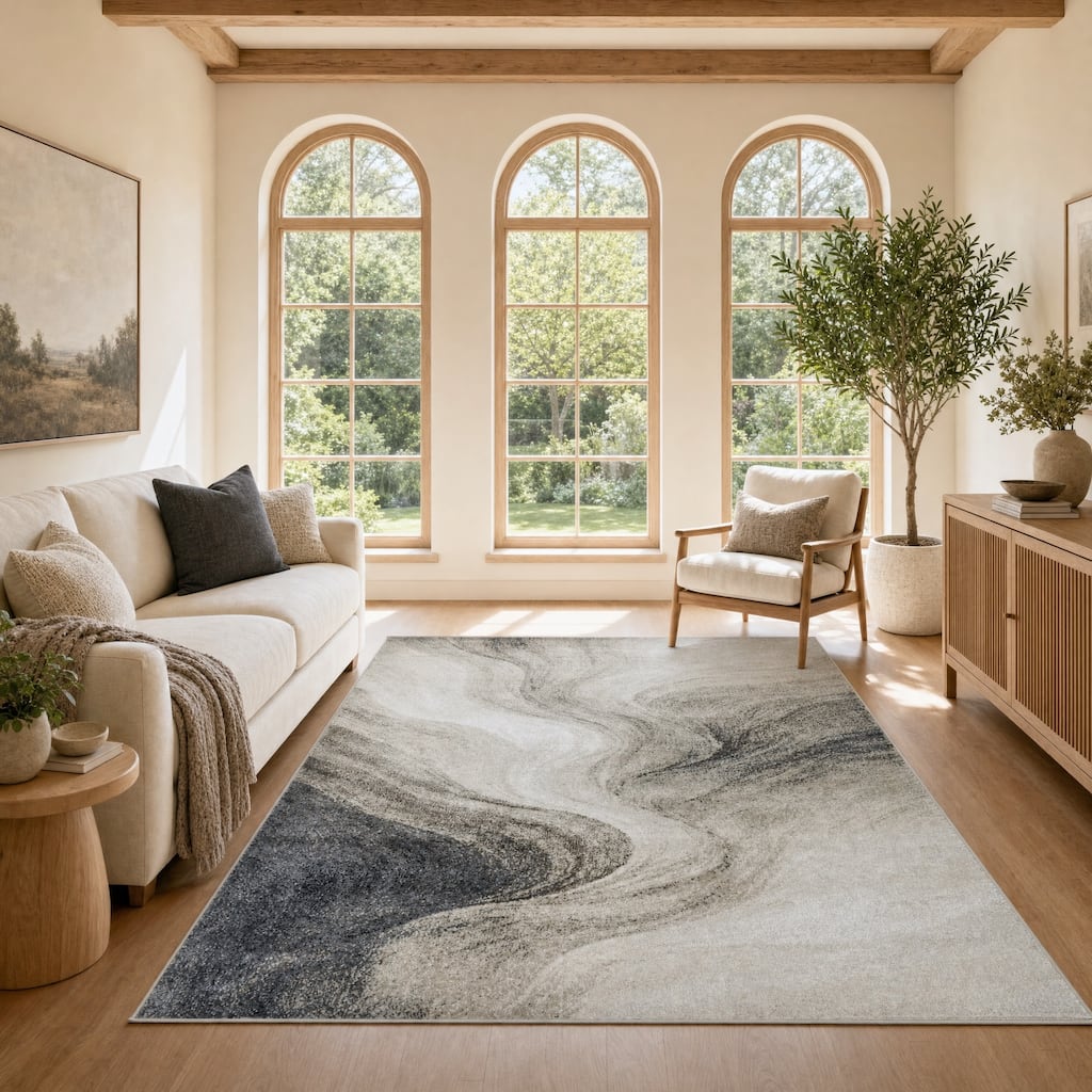 MDA Rugs Alloy Collection Modern Light Beige Area Rug