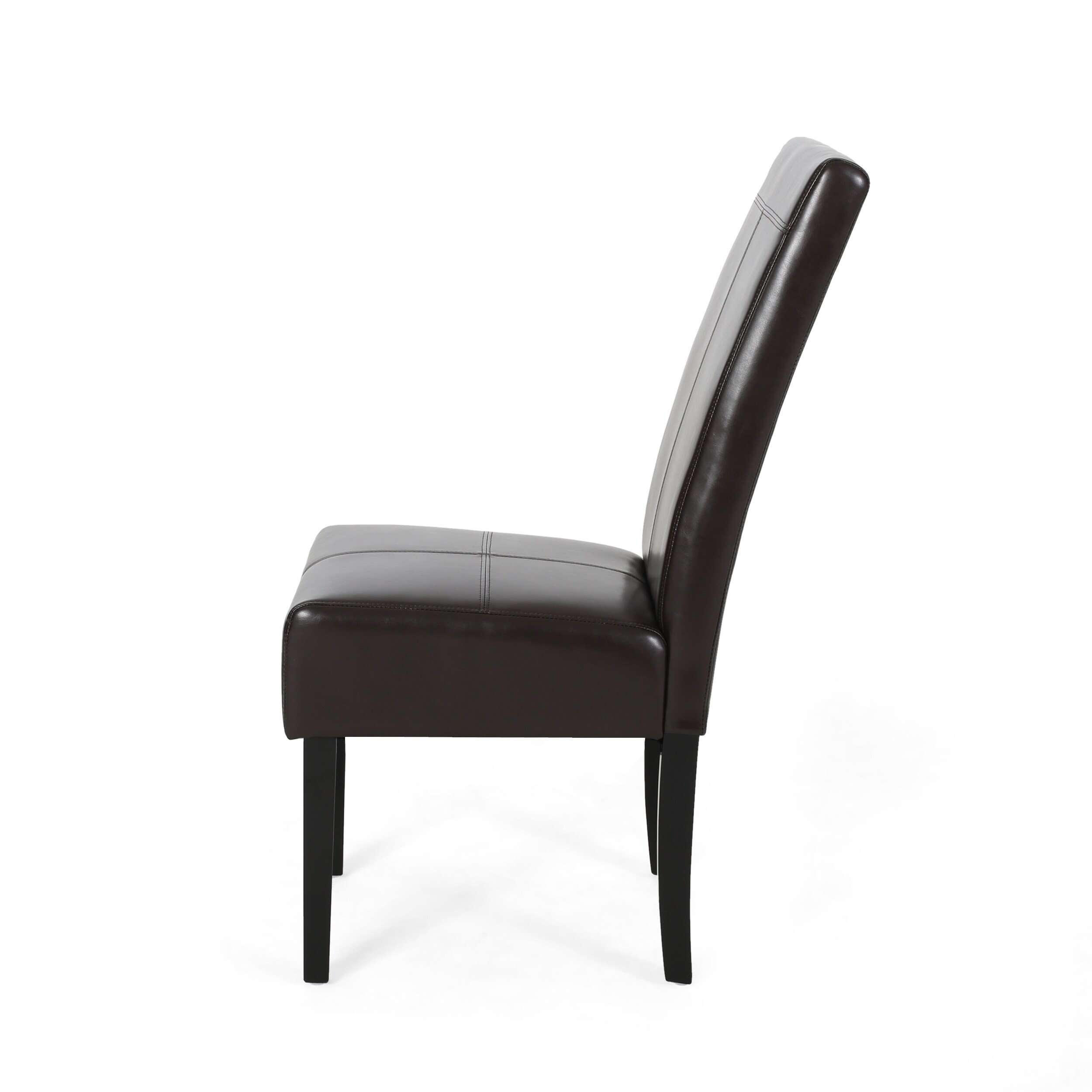 T stitch Brown Leather Dining Chairs Set of 2 by Christopher