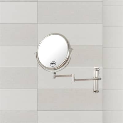 10x Magnifying Wall Mounted Mirror Finish Satin Nickel Finish