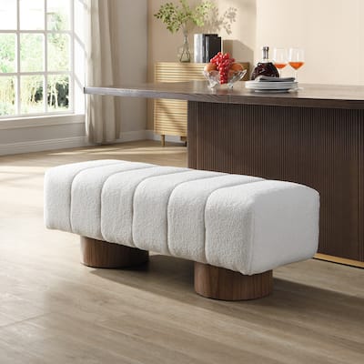 Upholstered Dining Bench for Dining Room, No-Assembly End of Bed Entryway Bench Ottoman for Bedroom Living Room