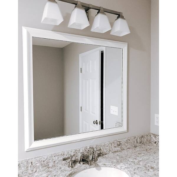 Woodford White Framed Vanity Mirror Bed Bath & Beyond 34421700