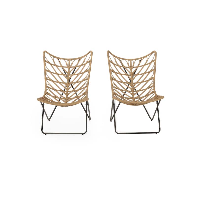 Byson Wicker Outdoor Accent Chairs by Christopher Knight Home