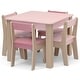 preview thumbnail 4 of 3, Kids Table and 4 Chair Set, Pink Furniture for Girls