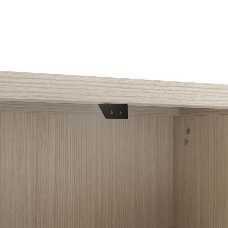 GDFStudio - Oakcraft Traditional Wooden Accent Storage Cabinet with 2 Carved Doors