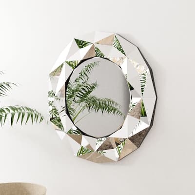 Badgley Contemporary Silver 40-inch Glass Wall Mirror by Silver Orchid