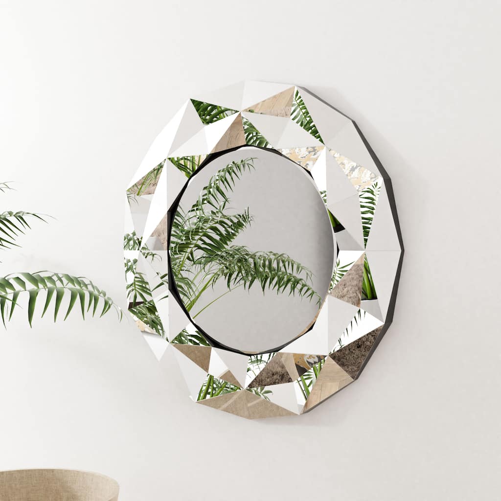 Badgley Contemporary Silver 40-inch Glass Wall Mirror by Silver Orchid