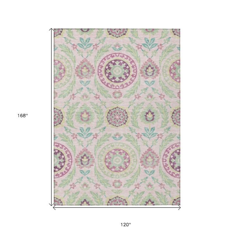 HomeRoots Floral Transitional Rectangle Outdoor Rug