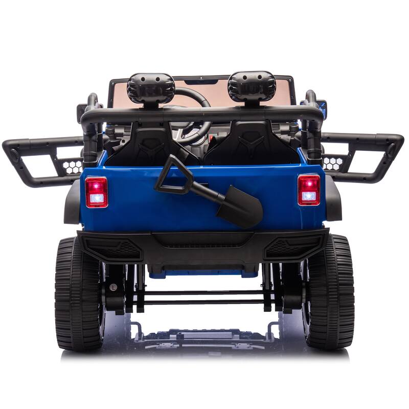 24V Electric Ride-On Truck for Kids, Two-Seater, Parental Remote Control, MP3, Bluetooth, Ages 3+