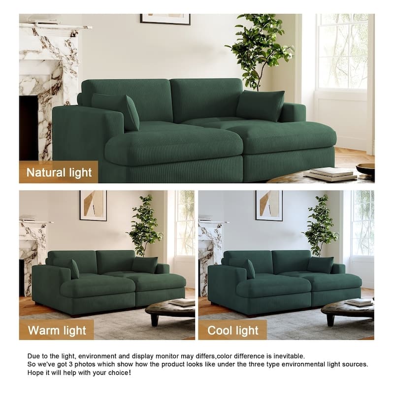 84" Corduroy Modular Sectional Sofa Couch for Living Room - 84" W